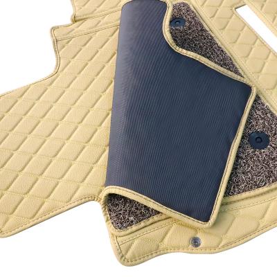 China Factory Supply Luxury 5 Seaters Full-surrounded Non-slip Leather Car PVC Floor Mats For Toyota Prado Cruiser Different Models for sale