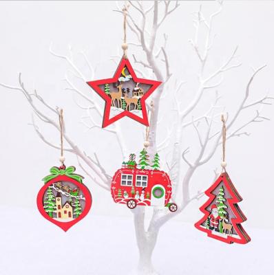 China New Design Christmas Pendant 2022 Santa Gnome Wooden Decorations Christmas Tree Hanging Decoration for sale