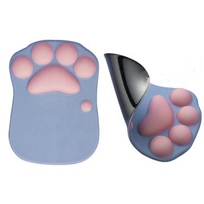 China With Wrist Rest Montian Cat Paw Wrist Rest 3D Soft Cute Silicone Gaming Mouse Pads for sale