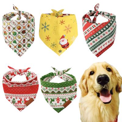 China Stocked Triangular Christmas Dog Mouth Towel Dog Bandana for sale