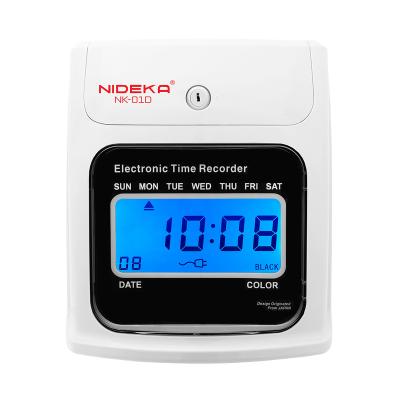 China Electronic Data Memory Clock Punch Time Attendance Recorder Time Backup Easy Operate NK-01D Digital LCD Screen NIDEKA 85 x 187mm for sale