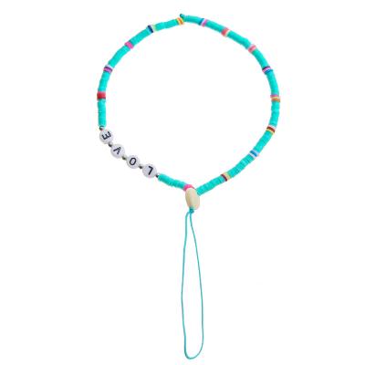 China HH Summer Anti-lost Jewelry Lanyard For Women Hanging Cord Colorful Soft Ceramic Beaded Mobile Strap Trendy Pearl Mobile Phone Chain Fashion Cell Phone for sale