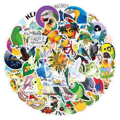 China 50pcs Number Cartoon Parrot Sticker Kids Stationery Headphone Guitar Decoration Cute Animal Sticker K1 for sale