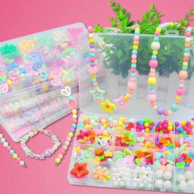 China Beads for Children's DIY Handmade Bead Toy Necklace Weaving Bracelet Jewelry DIY Bracelet Toy Making Toy Girl Gift K1 for sale