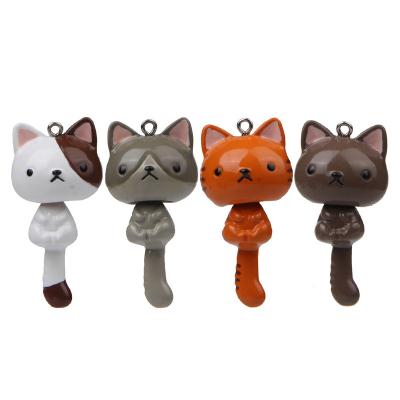 China 5pcs Car Decoration Long Tail Cat Key Chain Swing Poly Material Accessories K1 DIY Cute Handmade Accessories Keychain for sale