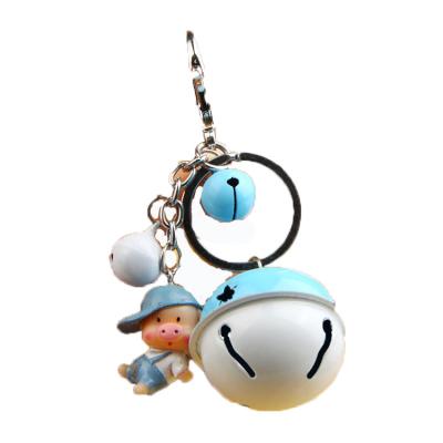 China Cute Cute Cartoon Pig Bell Key Chain Car Keychain Ladies Ladies Bag Pendant Decoration Key Chain For Kids HH for sale