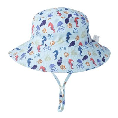 China Casual Cartoon Infant Covers Panama Beach Girls Bucket Hats Summer Baby Sun Protection UV Hat Boys Kids Unisex Bucket Hats for sale