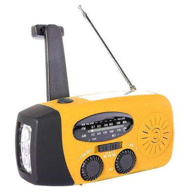 China Para automovil multifunction radio hand radio solar crank dynamo powered FM/AM/WB/NOAA time radio use emergency LED flashlight and power bank H1 en venta