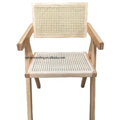 China Cane Wicker Modern Furniture Luxury Natural Dining Rattan Armchair (Other) Wooden Adjustable Leisure for sale