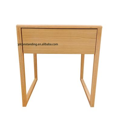 China (Other) Adjustable Modern U Legs Bedroom Furniture Drawer Storage Oak Bedside Table Cabinet for sale