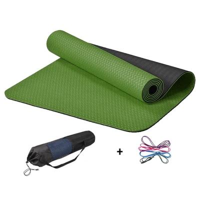 China Double Layer Durable Tape Yoga Mat 6mm Waterproof Washable Waterproof Beige Stand for sale