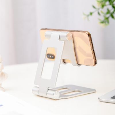 China Aluminum Alloy Mobile Phone Bracket Adjustable Universal Phone Holder Folding Phone Stand For Phone/Desk/Tablet for sale