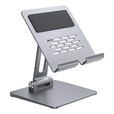 China Adjustable Height Mobile Phone Stand With Cute Phone Socket Design Wholesale Gray Color High Quality Aluminum for sale