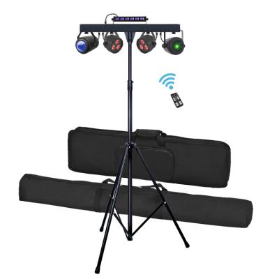 China Movable Portable Box Package Lighting NIGHTCLUB LED Stage Kit Spotlight Bar Set Effect DJ Party System with Stand and Carry Bag for sale