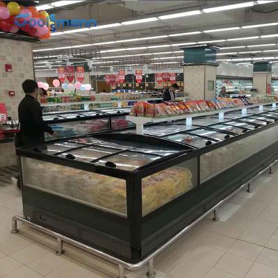 China De gecombineerde Koelkast van de de Diepvriezer Open Diepe Vertoning van het Supermarkteiland Te koop