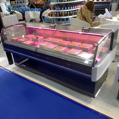 China De commerciële Koelkast van de Delicatessenwinkelvertoning, Freestanding Diepvriezer van de Slachterijvertoning voor Vleeswinkel Te koop