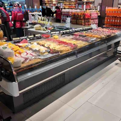 China Congelador de aço inoxidável da exposição da carne nenhum refrigerador da mostra do açougue da porta à venda