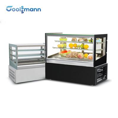 Cina Refrigeratore di disgelamento automatico della vetrina del dolce dell'esposizione del supermercato ad angolo retto del dispositivo di raffreddamento in vendita