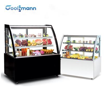 China Adjustable Shelf Cake Display Counter , 94.5 Inch Length Glass Dessert Display Case for sale