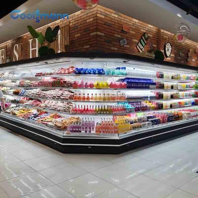 China offener Kühler-elektronischer Kontrolleur Commercial Refrigerator Display 1200L Multideck zu verkaufen