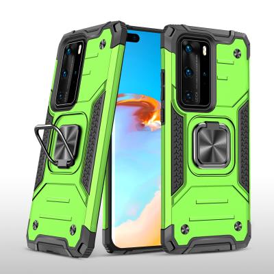 China Free shipping shockproof case for Huawei p40 pro plus anti-drop defense case for Huawei Y6 Y7 Y8 ring holder phone case for sale