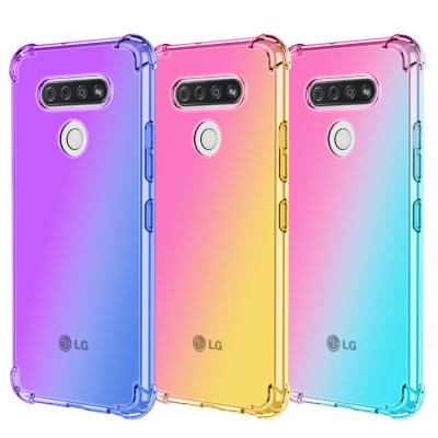 China Shockproof Soft TPU Phone Case For LG Pen 5 6 7 Corner K61 Four Protect Gradient Shockproof Phone Case for sale