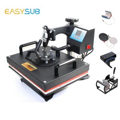 China Garment Shops Double Display 30*38CM 6 in 1 Combo Heat Press Printer Sublimation Machine Heat Press Machine for T-shirts Plate/Mug/Mug/Phone for sale