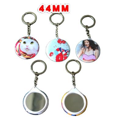 China Promotion Gift Long Chain 58MM Mirror Key Chain Small Mirror Key Chain White 100 Sets for sale