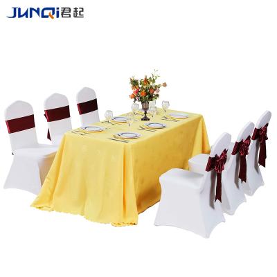 China China Wholesale Modern Home Decorative Jacquard Dining Table Covers Yellow Custom Made Tablecloth With Fringe for sale