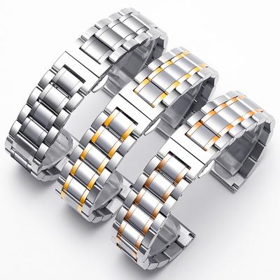 China Stainless steel silver rose glod men watch band stainless steel strap for watch for sale