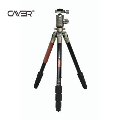 China Cayer AT2470X3 Professional Photo Tripod Kit Aluminum Antique Brass Max Height 1820MM Aluminum Alloy 4 Sections Digital Camera for sale