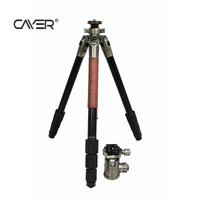 China Cayer AT2470X3 Professional 18.5MM Good Quality Foldable Tripod Digital Camera Aluminum Alloy 4 Antique Brass Sections for sale