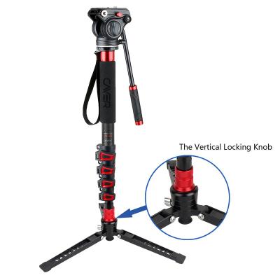 China Cayer CF35DVH4 Expandable Hot Selling Portable Monopod Video Monopod Have 5 Sections Carbon Fiber Monopod Legs for sale