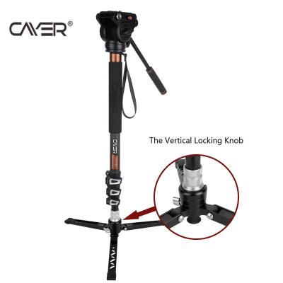 China Cayer CF34DVH4 Best Prices Extendable Monopod Mobile Video Monopod With Flexible Legs Telescopic Video Camera Tripod Carbon Fiber for sale