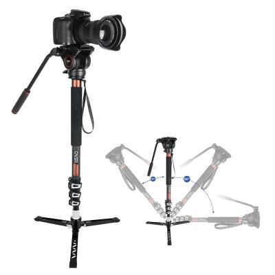 China Cayer CF34DVH4 Extendable Camera Monopod for Professional Video Camera Carbon Fiber Fashional Monopod Flexible Tripod for sale