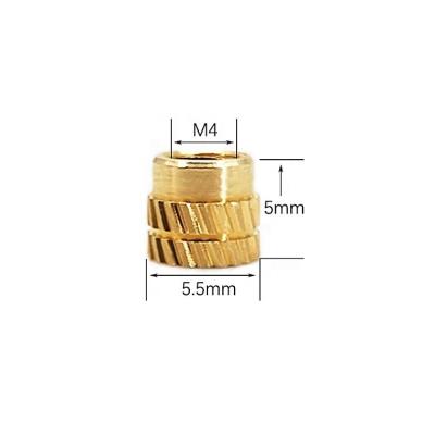 中国 OEM and ODM Brass Hot Melt Inserts Nut Heating Molding Copper Thread Inset Nuts SL-type Double Twill Knurled Injection Brass Nut 販売のため