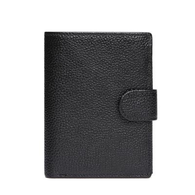 China Hot Sale Retro Waterproof Border Men's Casual Wallet RFID Multi-Card Wallet Large Capacity Buckle Leather Clutch for sale