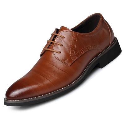 China Deodorization Men Dress Formal Shoes Pointed Toe Casual Lace Up Business Work Shoes Plus Size for sale