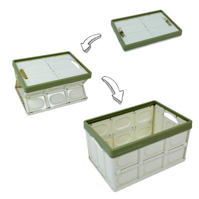 China 3 Size Sustainable Plastic Folding Storage Box for sale