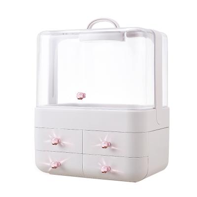 China New Fashion Drawer Plastic Cosmetic Organizer Storage Box Combinable Makeup Organize rwith Handle for sale