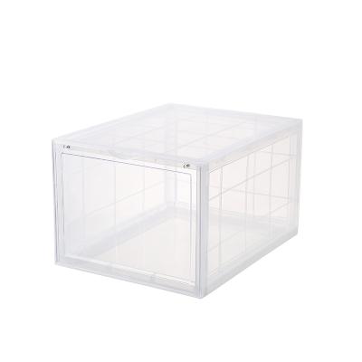 China Sustainable Transparent Drop Front Shoe Box Sneaker Shoe Box for sale