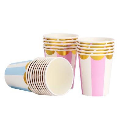 China Modern Wholesale Colorful Disposable DIY Party Paper Cup Factory For Birthday Wedding Tableware Decoration for sale