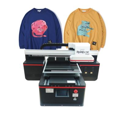 China Garment Rainbow a2 dtg garment printer cotton sweater coat fabrics printing machine T-shirt printer for sale