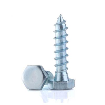 China DIN571 304 Stainless Steel Hexagon Tapping Screw External Wood Screw Bolt M6*30*35*40*50*60 for sale