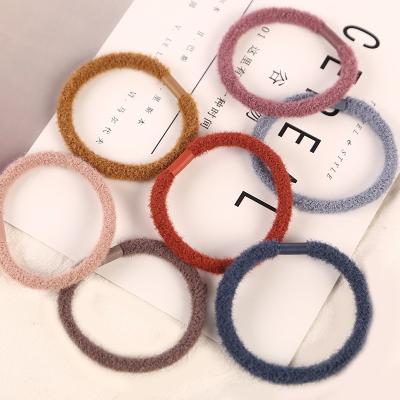 China Korean Colorful Rubber Ring Hair Band Fur Hair Elastic Hair Decoration Girl Hair Ties For Women for sale