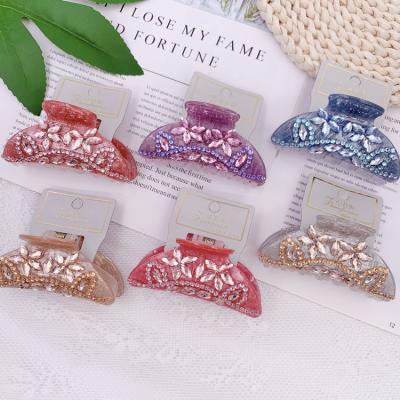 China Girl Hair Decoration Women Full Colored Luxury Rhinestone Hair Claw Clip Hair Claw Clip Hair Sling Brides for sale