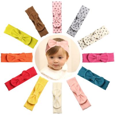 China Cute Eco-friendly Baby Accessories Adjustable Elastic Ribbon Bowtie Hair Band For Baby for sale