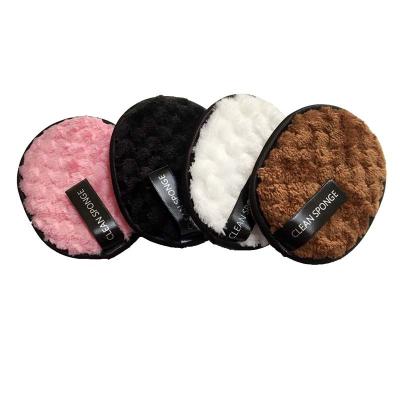 China Microfiber Candy Colors Oval Double Side Cotton Makeup Remover Facial Cleansing Pad for sale