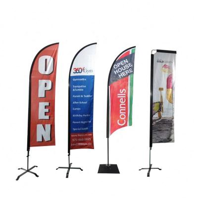 China FLYING Pole Telescopic Promotion Printing Outdoor Advertising Folding Open Beach Flag for sale