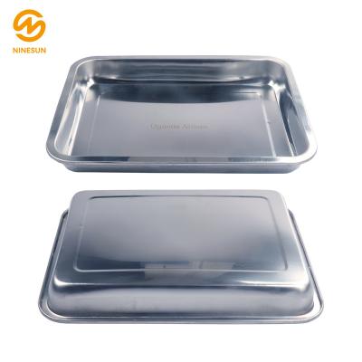 China Sustainable Classic Tray Large Air Tray Rectangular Stainless Steel Metal Tray 36x27cm for sale